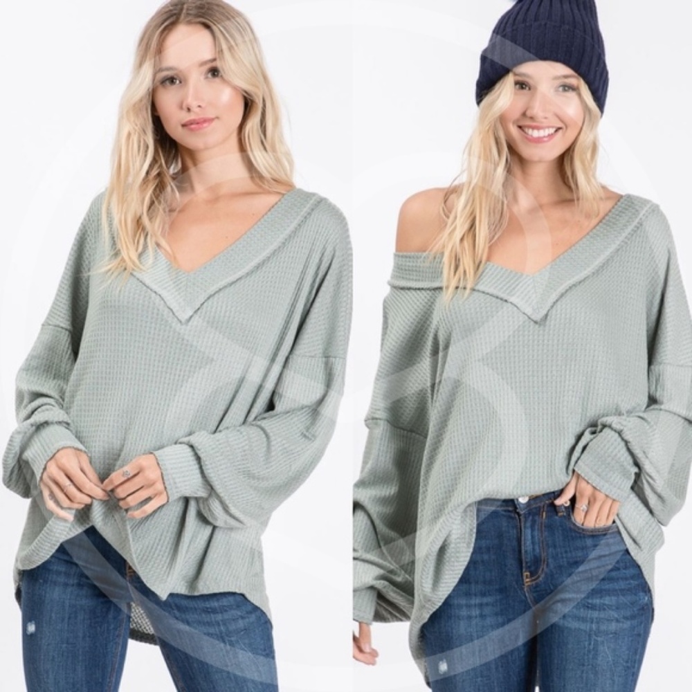 SAGE LOVE Thermal Knit top - Picture 1 of 3